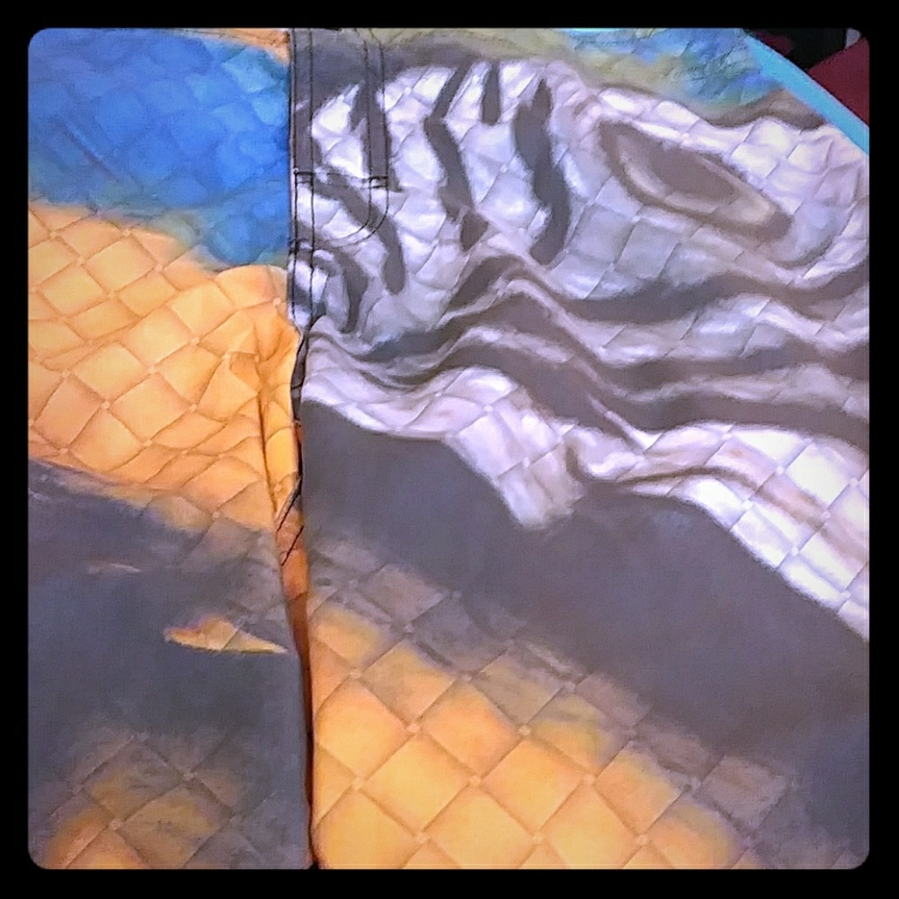 Mormaii rainbow trout themed board shorts
